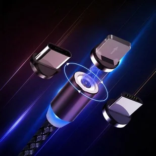 Wozinsky Magnetyczny kabel przewód USB / micro USB / USB Typ C / Lightning 1m z diodą LED czarny WMC-01 - Kable USB - miniaturka - grafika 7