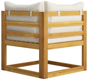 vidaXL 6-cz zestaw wypoczynkowy do ogrodu kremowe poduszki akacja 3057656 - Meble ogrodowe - miniaturka - grafika 7