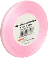 Pasmanteria - Brewis Wstążka dekoracyjna satynowa 6mm/32m jasnyróżowy 4 - miniaturka - grafika 1