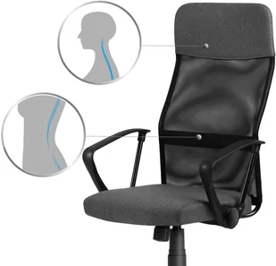 Fotel biurowy, krzesło biurowe Sofotel Fotel biurowy z mikrosiatki Sofotel Sydney ciemnoszary 2450 - Fotele i krzesła biurowe - miniaturka - grafika 7