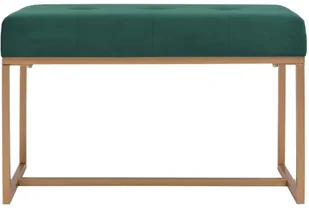 vidaXL Ławka, 80 cm, zielona, aksamitna vidaXL - Ławki do przedpokoju - miniaturka - grafika 2
