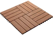 Podesty i deski tarasowe - vidaXL Płytki tarasowe tłoczone, WPC, 11 szt, 30x30cm, 1m, jasny brąz - miniaturka - grafika 1