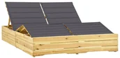 Leżaki ogrodowe - vidaXL Podwójny leżak z antracytowymi poduszkami, impregnowana sosna! 3065984 - miniaturka - grafika 1
