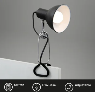 Briloner Lampa z klipsem 2790 z metalowym kloszem, czarna - Lampy stojące - miniaturka - grafika 4