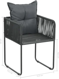 vidaXL 9-częściowy zestaw mebli ogrodowych, rattan PVC, czarno-brązowy - Meble ogrodowe - miniaturka - grafika 8