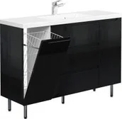 Szafki łazienkowe - Furni Szafka z Umywalką Stojąca ETHOS 120 cm K D BLACK + Wieszak 40cm GRATIS ETHC UM ST 120 K D - miniaturka - grafika 1