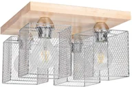 Lampy sufitowe - Spotlight Industrialna LAMPA sufitowa NORMAN WOOD 8175460 metalowa OPRAWA druciane klatki loftowy plafon brzoza chrom 8175460 - miniaturka - grafika 1