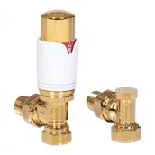 Zawory i kraniki - WARMTEC Zestaw zaworów kątowych termostatycznych do grzejnika Warmtec złoty - miniaturka - grafika 1