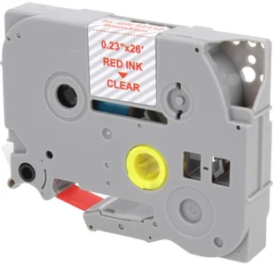 Brother Zamiennik taśmy TZE-112 6mm przeźroczysta/czerwony - Etykiety do drukarek - miniaturka - grafika 3