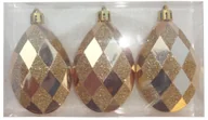Bombki - Bombki plastikowe brokatowe 5 cm 3 szt. złote - miniaturka - grafika 1
