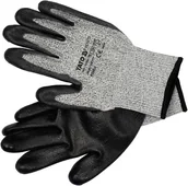 Rękawice robocze - RĘKAWICE OCHRONNE HPPE ANTYPRZECIĘCIOWE POWLEKANE CZARNYM PU ROZMIAR 10 YT-74772 - miniaturka - grafika 1