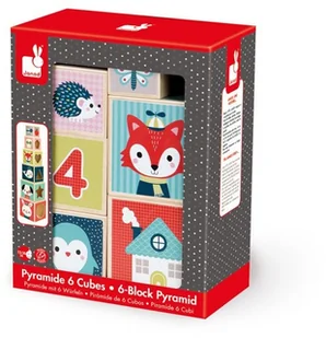 Janod DREWNIANA PIRAMIDA wieża Baby Forest J08016 - Klocki - miniaturka - grafika 5