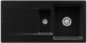 Zlewozmywaki - Villeroy & Boch Siluet 60 R Zlewozmywak ceramiczny 1,5-komorowy CeramicPlus 100x51 cm z korkiem pop-up do wbudowania z ociekaczem czarny Chromit 333702J0 - miniaturka - grafika 1