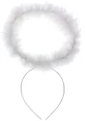 Dodatki do strojów karnawałowych - GoDan Opaska party "Aureola z puszkiem", biała, OPAUP-OB - miniaturka - grafika 1