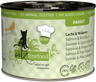 Pakiet catz finefood Ragout, 12 x 180 g / 190 g - Łosoś i dzika kaczka, 12 x 190 g - Mokra karma dla kotów Pakiet catz finefood Ragout, 12 x 180 g / 190 g - Łosoś i dzika kaczka, 12 x 190 g - Mokra karma dla kotów - miniaturka - grafika 2