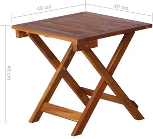 vidaXL Leżak ze stolikiem, lite drewno akacjowe, brązowy - Leżaki ogrodowe - miniaturka - grafika 6