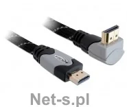 Delock KABEL HDMI-HDMI PREMIUM KĄTOWY GÓRA GRAY SZNUR 1M 82993 - Kable - miniaturka - grafika 3