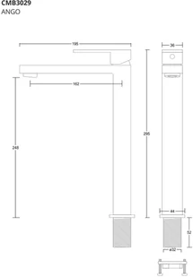 Corsan Bateria umywalkowa CMB3029CH Ango chromowana CMB3029CH - Baterie umywalkowe - miniaturka - grafika 2