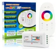Zasilacze i transformatory - BCS Pozostałe Kontroler - sterownik LED RGBW 12-24V 24A + biały pilot dotykowy 247842 - miniaturka - grafika 1
