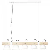 Lampy sufitowe - Brilliant Plow Lampa Wisząca Biały Ciemne drewno 5-punktowe Dworek/Vintage Obszar wewnętrzny Plow Czas dostawy od 2-3 tygodni 82175/05 - miniaturka - grafika 1