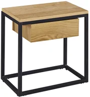 Ławy i stoliki kawowe - King Home Stolik CRUDO dąb szuflada MDF metal (1518) - miniaturka - grafika 1