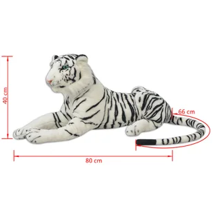 vidaXL vidaXL 80164 Tiger Toy Plush White XXL - Untranslated - Maskotki i pluszaki - miniaturka - grafika 5