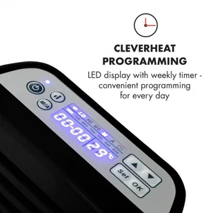 Klarstein Klarstein Hot Spot Slimcurve Grzejnik 80 x 40 cm 40 m 2000 W 540°C IP24 kolor czarny ACO7-HS Slimcurve BK - Ogrzewanie przenośne - miniaturka - grafika 5