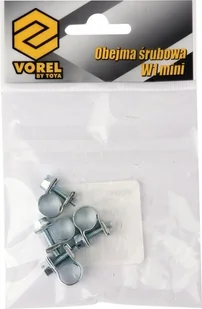 VOREL Obejma opaska śrubowa zaciskowa ocynkowana W1 mini 8-10mm 4szt - Akcesoria do urządzeń ogrodniczych - miniaturka - grafika 2