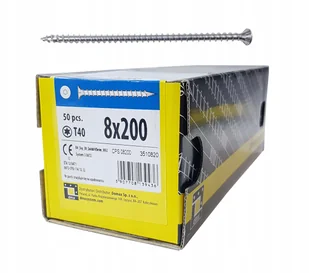 Wkręt ciesielski Cps 8x200 pełny gwint łeb Stożek - Wkręty - miniaturka - grafika 2