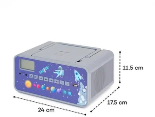 Auna Kidsbox Space CD Boombox, odtwarzacz CD, bluetooth, FM, USB, wyświetlacz LED, szary KBB-088-KidsboxSpace - Inne akcesoria audio-wideo - miniaturka - grafika 10