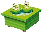 Pozytywki dla dzieci - Trousselier dzieci drewniane pozytywka tańczące żaby Frog/Frog, one, zielony - miniaturka - grafika 1