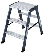 Rusztowania - Krause SePro D Drabina anodowana dwustronna 3 stopnie 125804 - miniaturka - grafika 1
