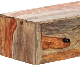 vidaXL Ścienny stolik konsolowy, 100x25x20 cm, lite drewno sheesham - Ławy i stoliki kawowe - miniaturka - grafika 5
