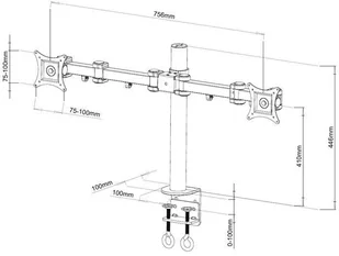 Techly Techly Uchwyt biurkowy LCD/LED 13-27 cali podwójny 2x10kg czarny AJTEYL000301740 - Uchwyty do monitorów - miniaturka - grafika 11