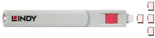 LINDY LINDY 40425 klucz blokujący port USB typu C, czerwony - opakowanie 4 szt. 40425 - Zabezpieczenia do laptopów - miniaturka - grafika 2