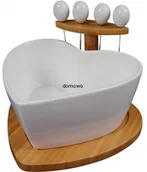 Miski i półmiski - Zak! PORCELANOWE SERCE Z BAMBUSEM DO ZAKĄSEK PRZYSTAWEK 2 - miniaturka - grafika 1