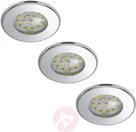 Oprawy, klosze i abażury - Briloner Zestaw 3 szt. reflektor LED Nikas IP44 chrom - miniaturka - grafika 1