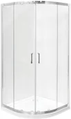 Kabiny prysznicowe - Besco Besco Modern kabina półokrągła 80 cm x 80 cm, szkło mrożone  6 mm, wysokość 185 cm chrom MP-80-185-M - - miniaturka - grafika 1