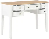 Biurka - vidaXL Biurko, białe, 109,5x45x77,5 cm, drewniane vidaXL - miniaturka - grafika 1