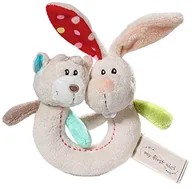 Grzechotki dla dzieci - Nici 37877 parka greif ring Rabbit Tilli i miś Taps z grzechotka N37877 - miniaturka - grafika 1
