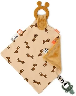 Done By Deer Kocyk przytulanka Raffi musztardowy z gryzakiem 4313304 - Maskotki i pluszaki - miniaturka - grafika 2