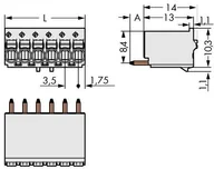 Podzespoły elektroniczne - WAGO Obudowa męska na PCB WAGO 2091-1158 Ilośc pinów 8 Raster 3.50 mm 50 szt - miniaturka - grafika 1