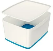Pojemniki biurowe - Esselte Pojemnik Duży LEITZ MyBOX z Pokrywką Biało-Niebieski ES191-1 - miniaturka - grafika 1