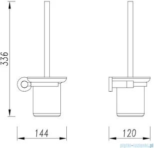 Omnires Modern Project szczotka do Wc wisząca złoto szczotkowane MP60620GLB - Wieszaki łazienkowe - miniaturka - grafika 2