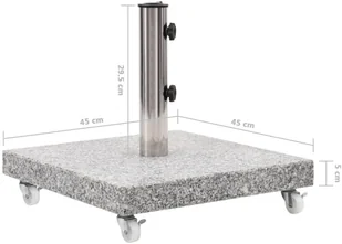 vidaXL VidaXL Podstawa pod parasol granitowa 30 kg kwadratowa szara  48563 - Pozostałe meble ogrodowe - miniaturka - grafika 7