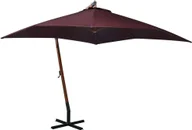 Parasole ogrodowe - vidaXL Parasol ogrodowy wiszący na jodłowym słupku bordowy 3x3 m 313776 - miniaturka - grafika 1