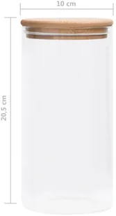 vidaXL vidaXL Szklane słoje z bambusową pokrywką 4 szt. 1200 ml 150705 - Pojemniki kuchenne - miniaturka - grafika 7