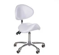 Krzesła i taborety kosmetyczne - Beauty System Taboret kosmetyczny z oparciem BY-3004 biały BY-3004/WHITE - miniaturka - grafika 1