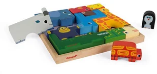 Janod Układanka drewniana piramida Zwierzęta, - Klocki - miniaturka - grafika 12