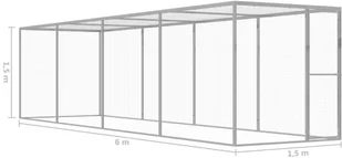 VidaXL Klatka dla kota, 6 x 1,5 x 1,5 m, stal galwanizowana 146359 VidaXL - Pozostałe akcesoria dla kotów - miniaturka - grafika 5